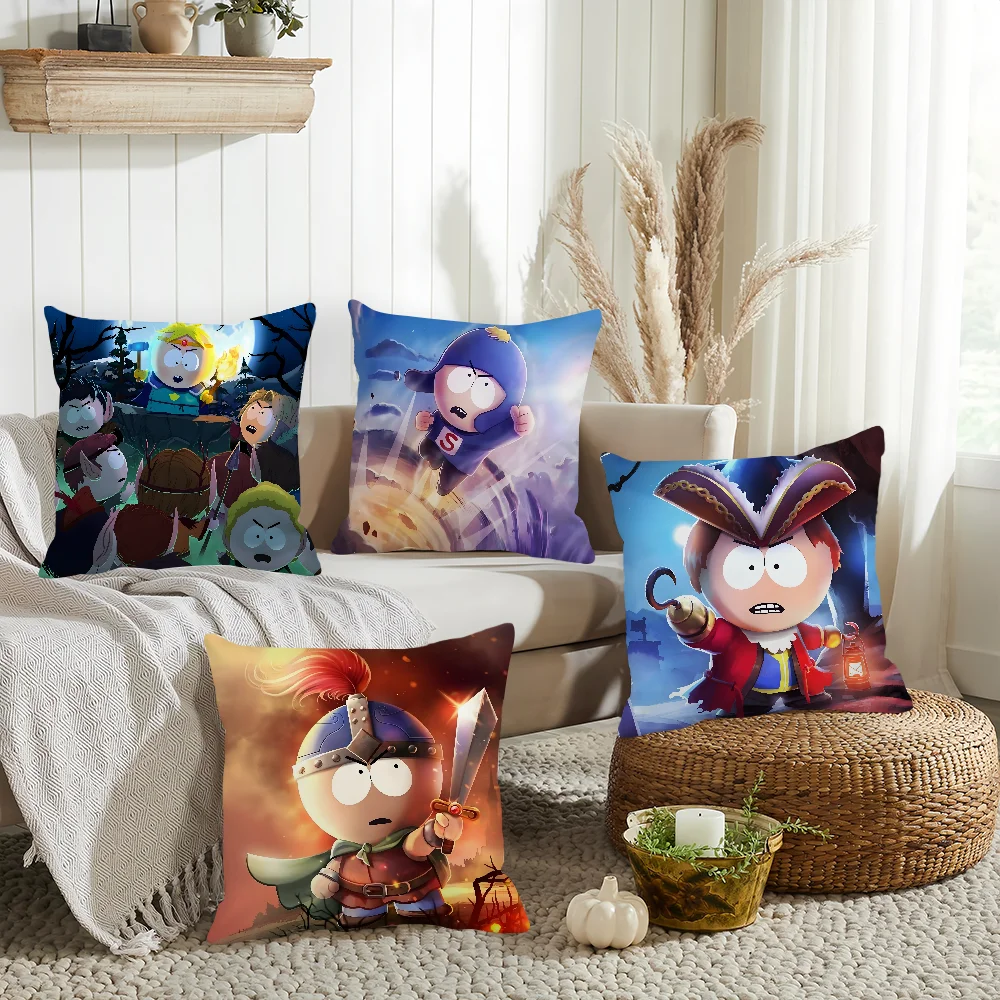 

Cartoon S-SOUTH Funny P-P-PARKS Pillow Case Home Cushion Cover Suitable For Office Sofa Car Suitable For All Seasons