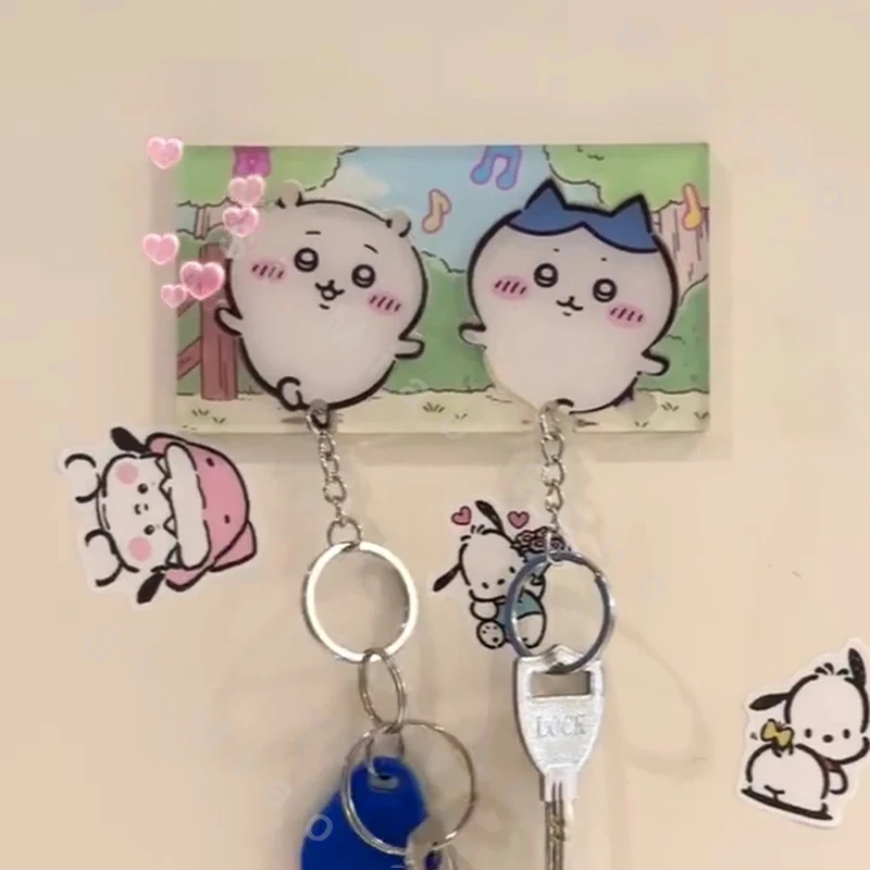 

Chiikawa Key Holder Couple Keychain Hanger Cute Cartoon Hachiware Chiikawa Doll Pendant Keychains Couple Friends Creative Gift