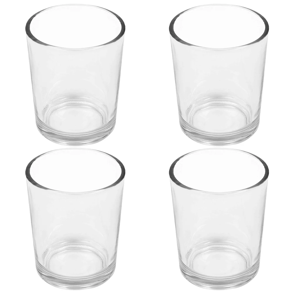 

4 Pcs Crystal Tea Glass Cup Clear Holder Dining Room Decor for Table Cups