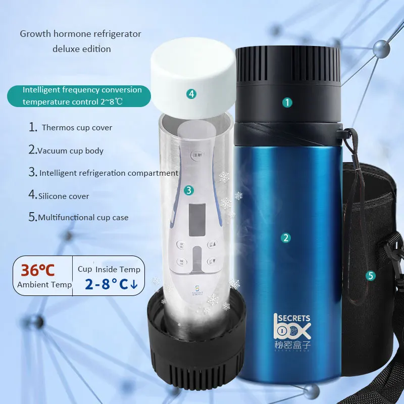 Chorawka specjalna na hormon wzrostu Lodówka Przenośna lodówka podróżna Mini Lodówka Mała lodówka na leki Lodówka na insulinę Kolba chłodząca