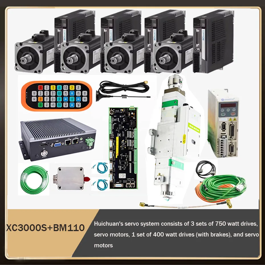 نظام التحكم بالقطع بالليزر XC3000S مع رأس القطع الأوتوماتيكي BM110 3.3kw وحافلة SV660 Huichuan servo 750 وات 400 وات فرامل #1