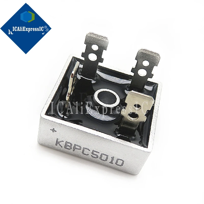 2pcs/lot KBPC5010 50 A Bridge Rectifier 1000V 50Amp Metal Case for maximum Heat Dissipation 1000V 2.8cm Square Diode Bridge