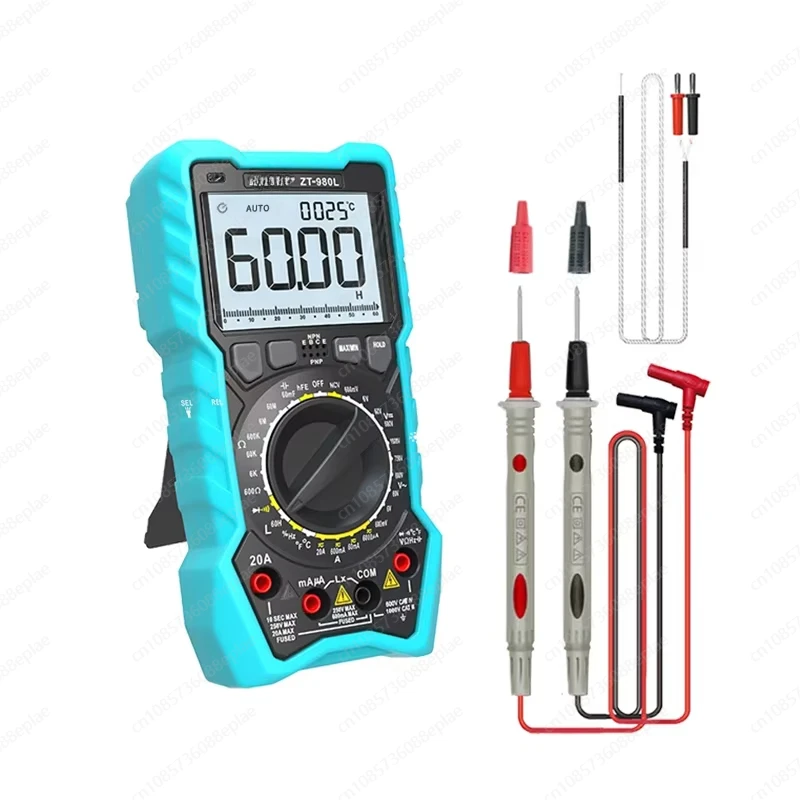 

ZT-980L Digital Multimeter, 6000 Counting Transistor Test Frequency Diode Triode Temperature Inductance Test Current
