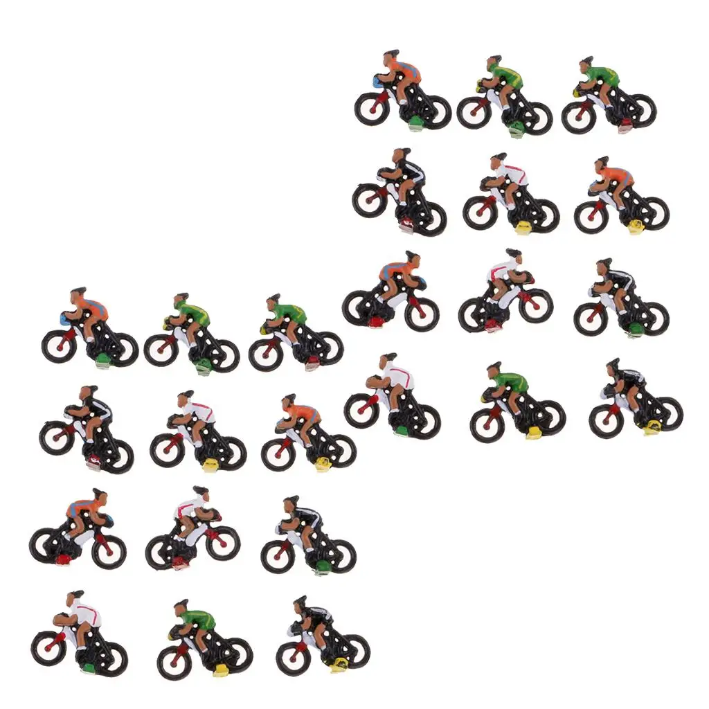 

24pcs cm 1/87 HO Model Cyclist Rider Diorama Landscape Layout Parts