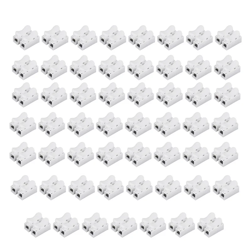 55 Pcs Push Quick Wire Cable Connector, Wire Connector Kit, Spring Type Wire and Cable Connector White Terminal Block