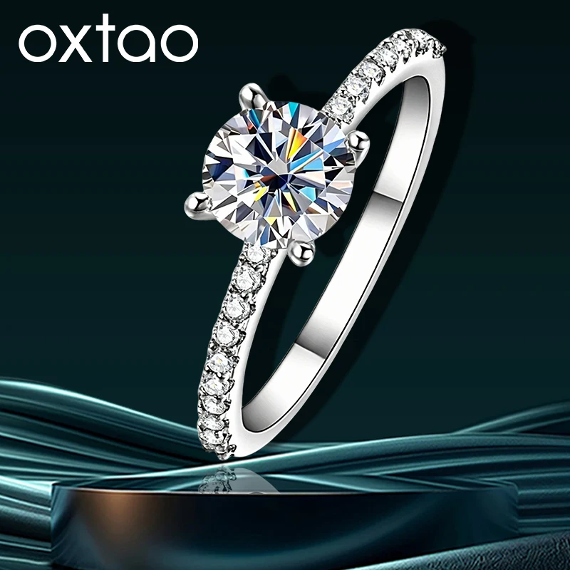 

OXTAO Certified Moissanite Solitaire Ring 0.5ct 1ct D VVS1 14K Gold Filled Engagement Rings Female Wedding Anniversary Jewelry