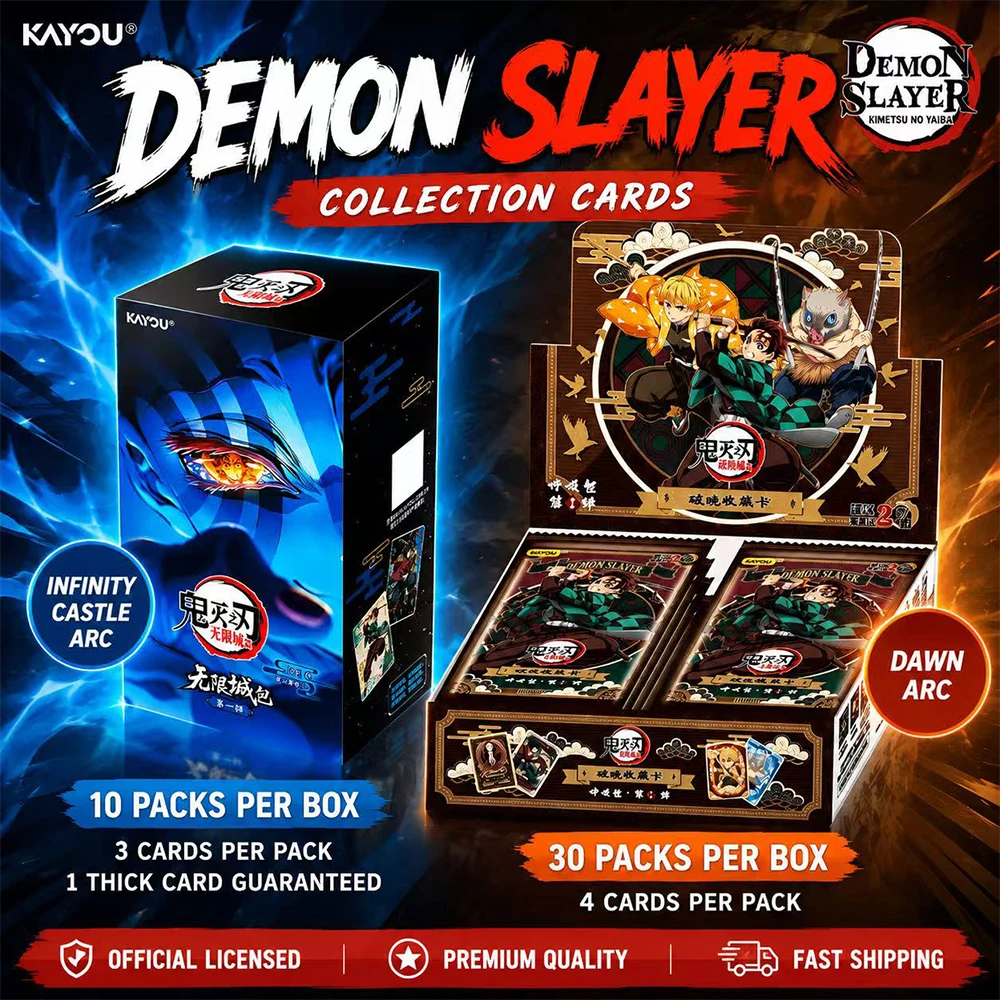 

KAYOU Demon Slayer Trading Cards Infinity Castle&Dawn Arc Booster Box Anime TCG Rare Collection Card Kids Birthday Gift