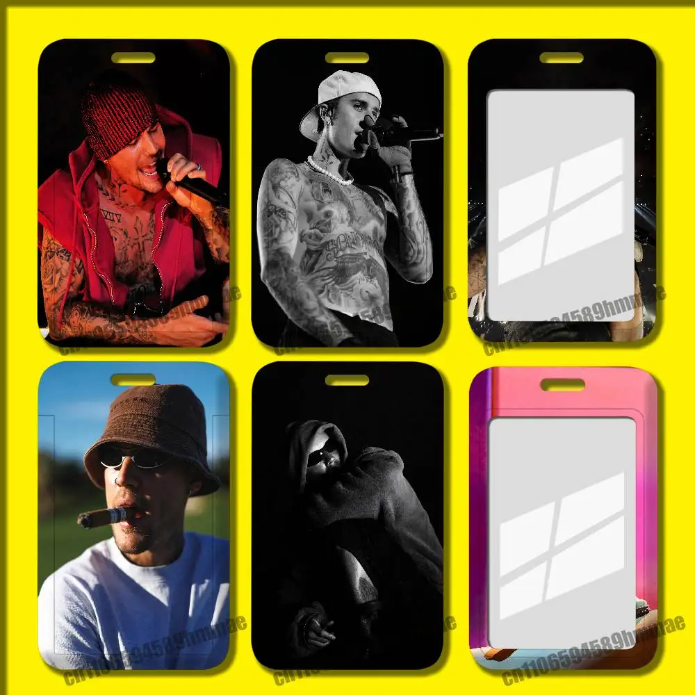 

For J-Justin B-Bieber Swag II Card Holder Case Metro Subway Campus Access Student ID Work license Bank Credit Cards Cover