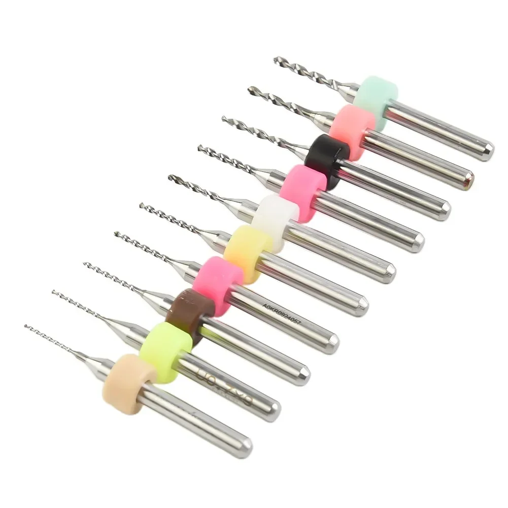 1Set Mata Bor Bit Pengeboran 0.6-1.5Mm CNC Spiral Alur Bor Bit Cetak Papan Sirkuit Keras Paduan PCB Bor Bit Set