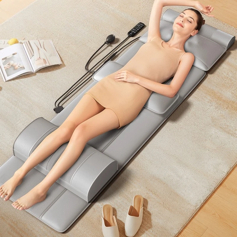 

Electric Mattress Airbag Traction Stretch Neck Waist Back Massager Full Body Massage Mats Heated Massage Chair with Foot Rest