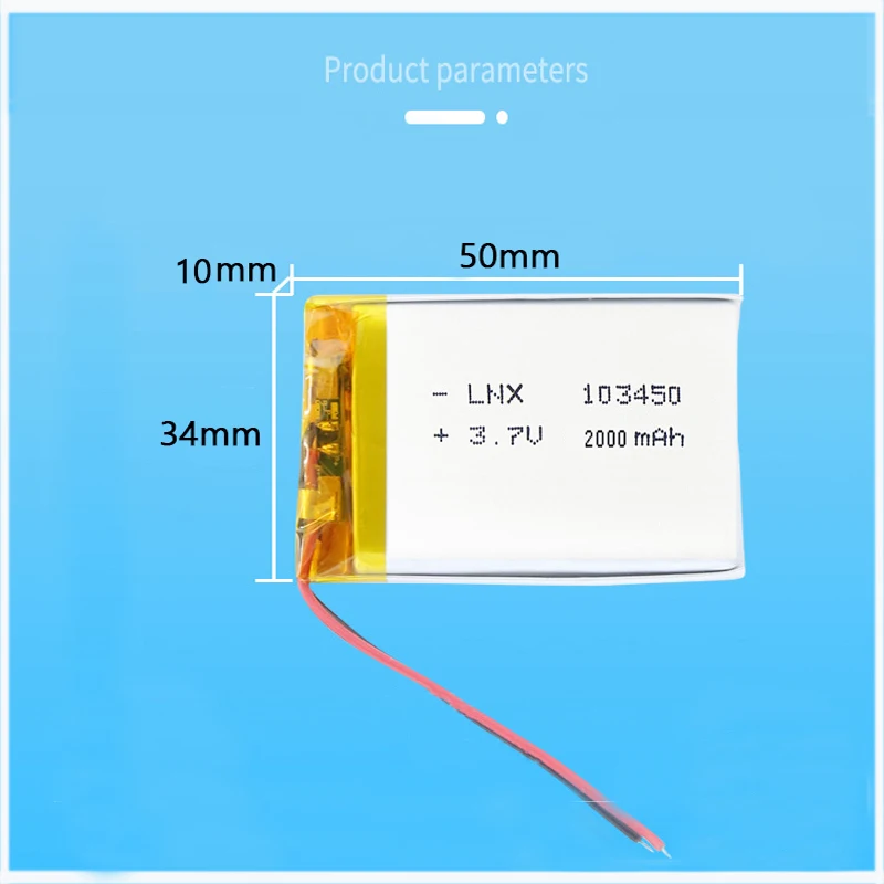 103450 3.7V 2000mah polimerowy akumulator litowy do GPS głośniki z Bluetooth kontroler do gier 103450 baterii