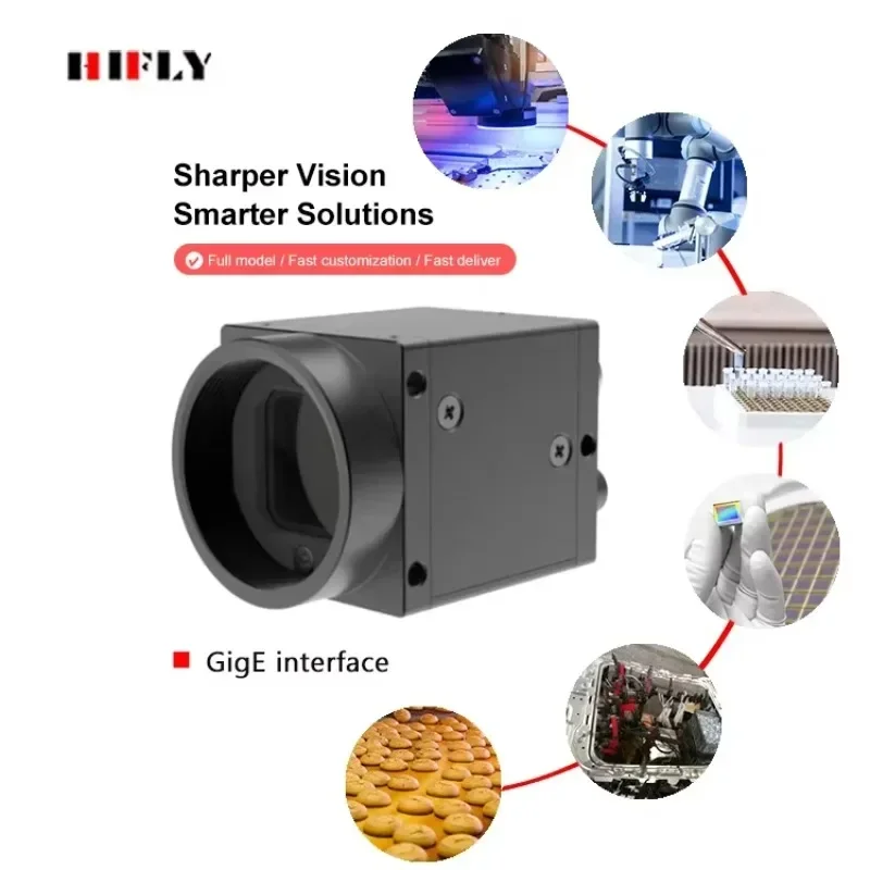 HIFLY 1.3MP GigE 91fps  Industrial Area Scan Camera Global Shutter Indoor Inspection for Machine Vision Camera Detect
