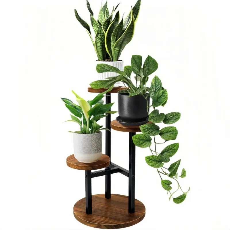 3-Tier Wooden Hanging Plant Shelving Balcony Indoor Display Flower Pot Plant Shelf Modern Soporte Para Plantas Home Furniture