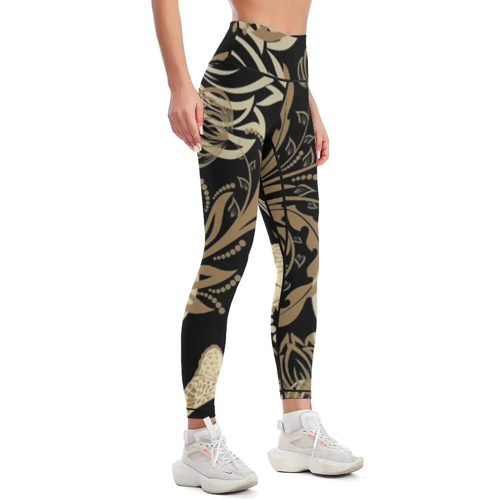 Ornate Floral Pattern Leggings fitness set gym Training pants sports for push up Womens Leggings