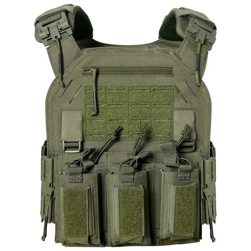 1000D Nylon Quick Release Modular Laser Cutting Molle System Tactical Vest with Double Triple Magazine Pouch