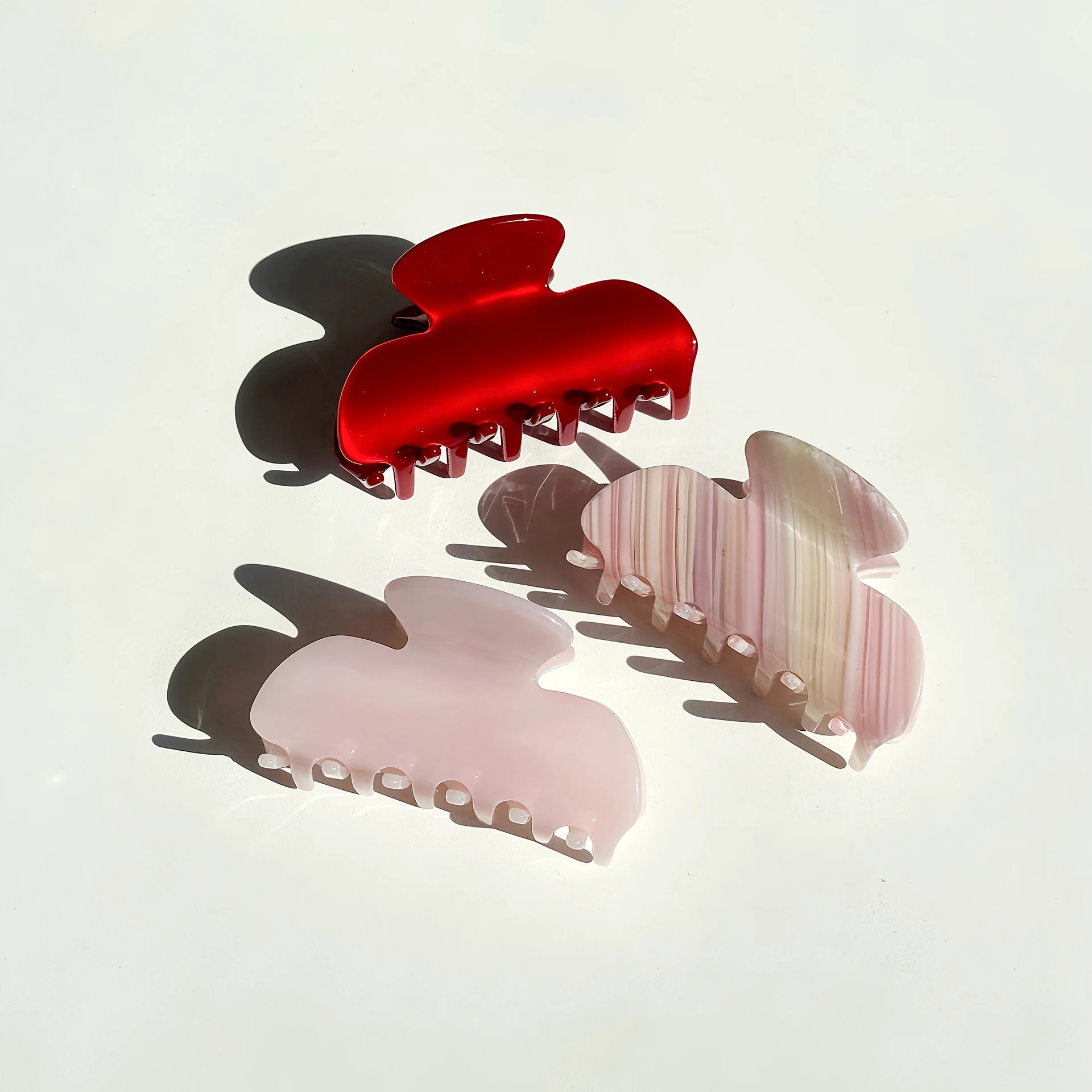 YHJ NEUE 8CM Einfarbige Haarklammer Klassische Serie Elegante Retro Streifen Acetat Klaue Clip Mode Haarschmuck für Frauen Mädchen