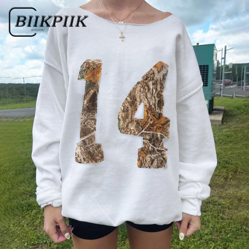 

BIIKPIIK Digital Thorns Patch Designs Women Hoodies Casual O-neck Pullovers Fashion Streetwear Sweatshirts Autumn Winter Outfits