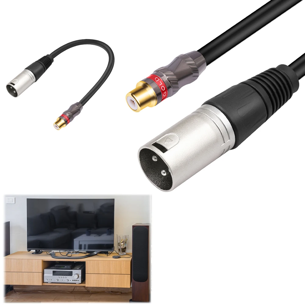 0.3m RCA Female To 3Pin-XLR Male Adapter Cable 3Pin XLR Male To RCA Female for Speaker Amplifiers