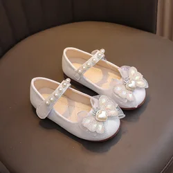 Shoes for Party Wedding Children Mary Janes Princess Shoes with Bow-knot Fashion Kids Performance Dress Shoes