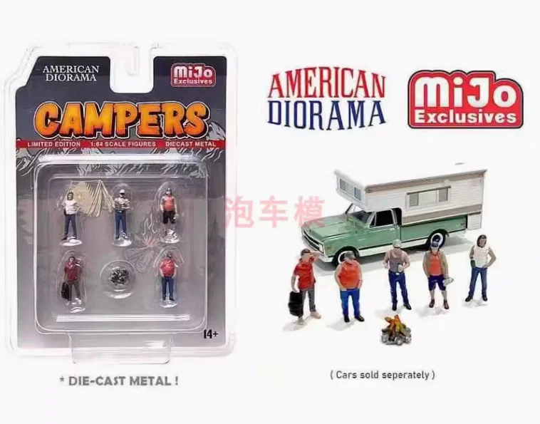 

American Diorama 1:64 CAMPERS Collection of alloy figure car decoration gift