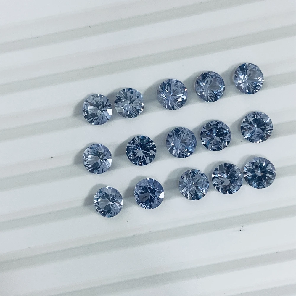 Round Cut Alexandrite Stone 45# Corundum 4mm 5mm Lab Grey Color Change Sapphire Loose Gemstone