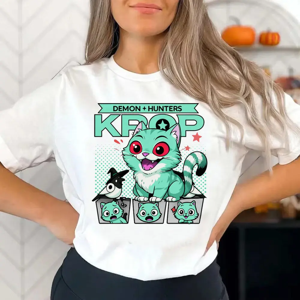 Kpop شيطان الصيادين Rumi-camisetas الفقرة niña y mujeropa de calle Y2k camisetas estticas أنيمي الرقمية الباستيل