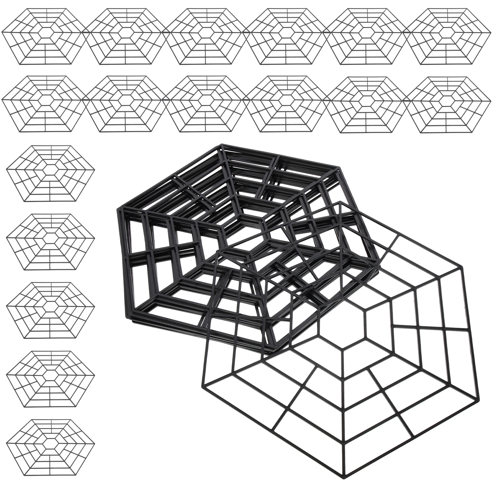

30PCS Fish Protective Net Pond Mesh Black Durable Nylon Outdoor Use Creative Design Combined Effect Fish Guard Pond Protector