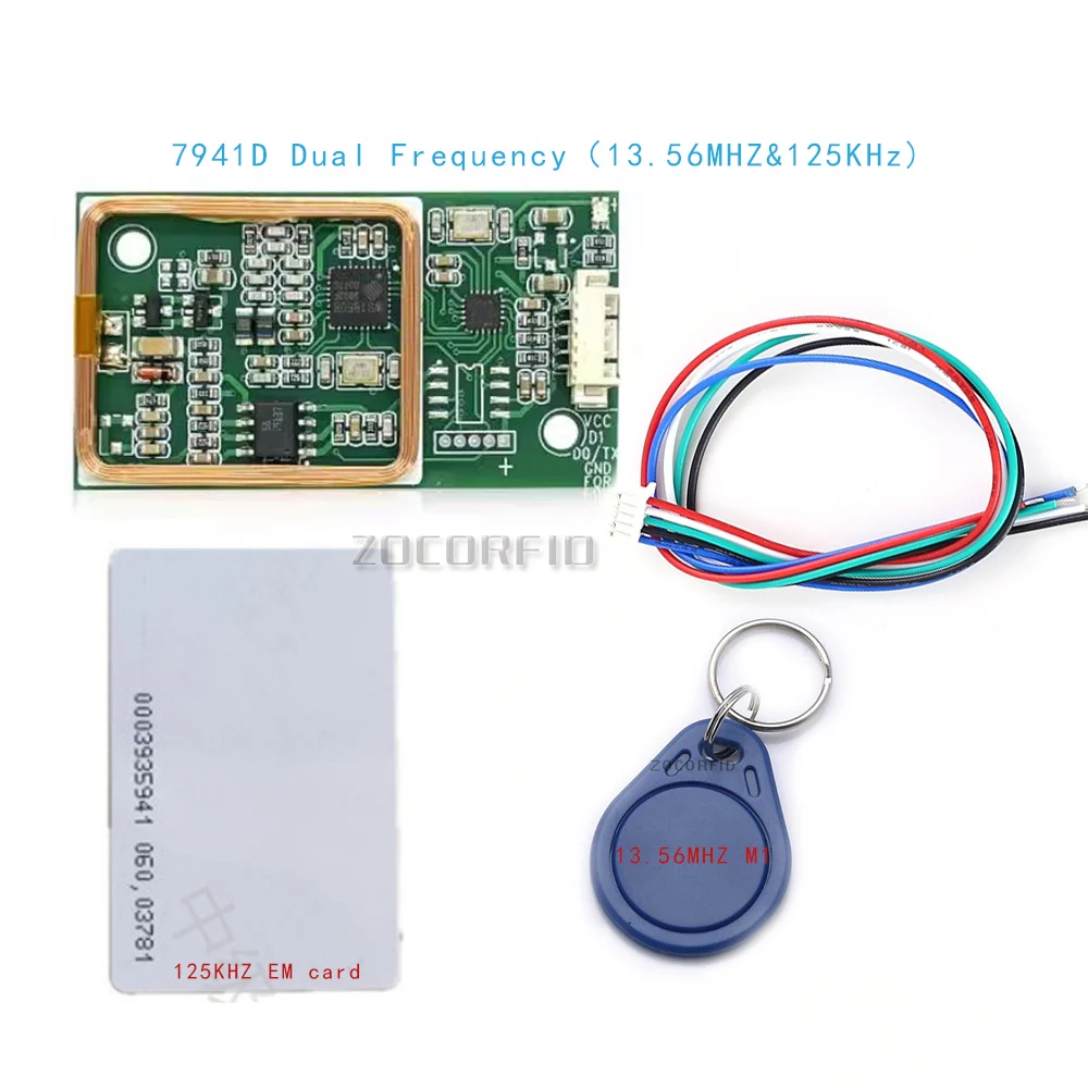 7941D  Dual Frequency Urt WG26 Read RFID Wireless Module 13.56MHz 125KHz Module for IC/ID Card