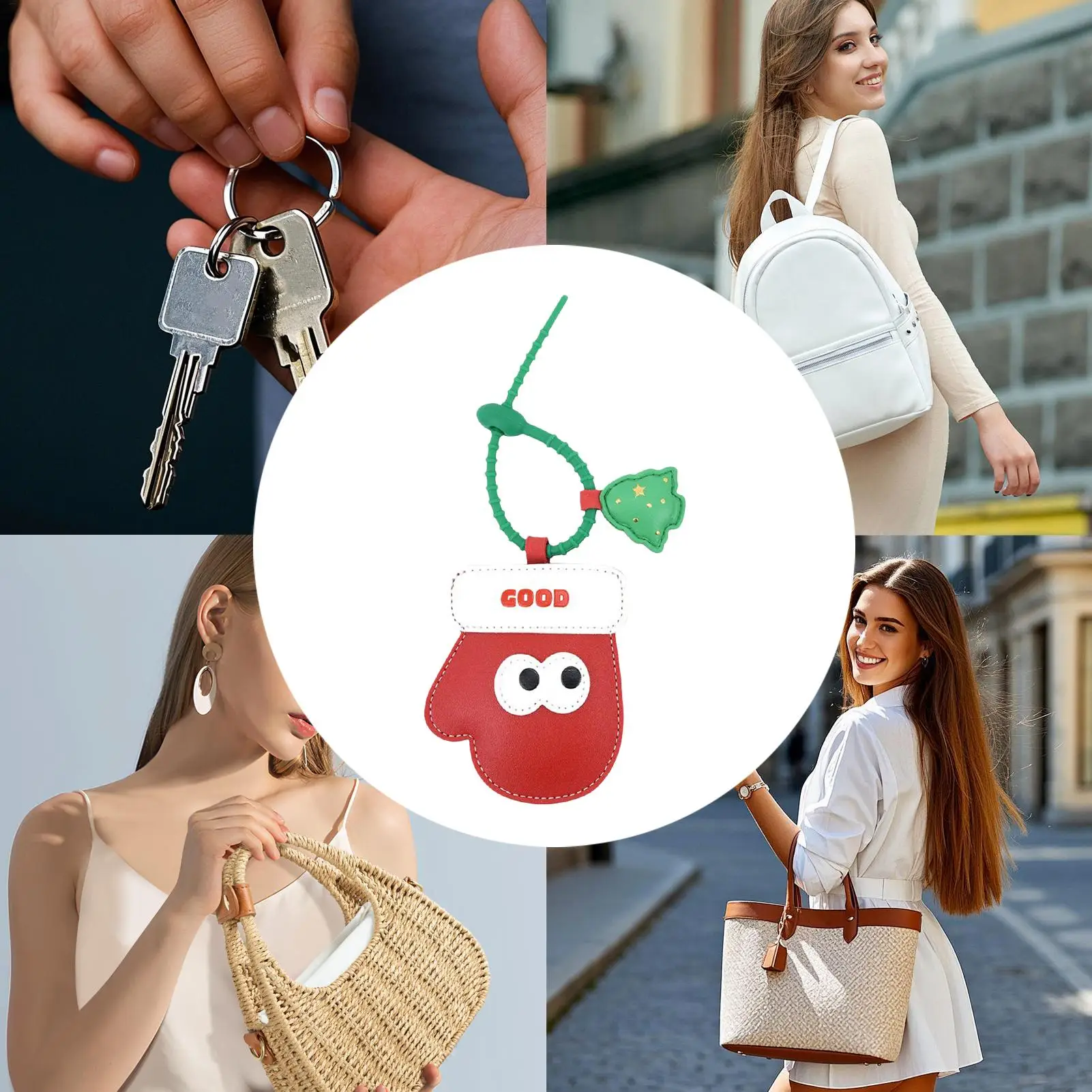 

Charm For Bag Red Bag Charm Stocking Storage Decoration Cute Pendant For Jewelry Keys Women Girls Backpack Car Christmas Holiday