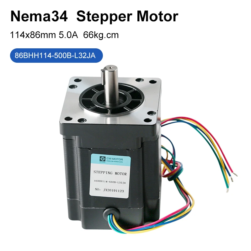 

Nema 34 Stepper Motor 114x86mm 5.0A 66kg.Cm 4 Guide Cable AC Motor 12.7mm/14mm CNC Router Engraving Milling Machine 3D Printer