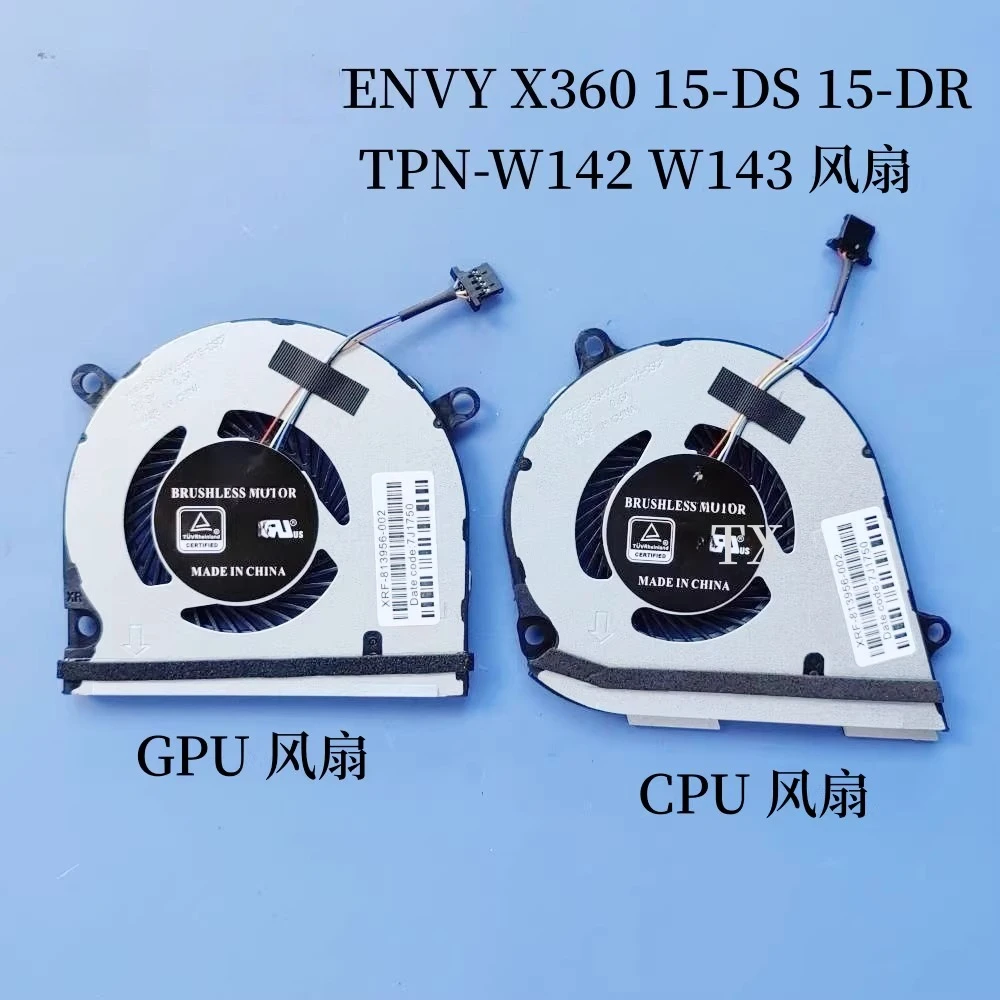 كمبيوتر محمول جديد وحدة المعالجة المركزية GPU مروحة التبريد برودة الكمبيوتر المحمول ل HP ENVY X360 15-DS 15-DR L53542-001 L53541-001 TPN-W142 TPN-W143 #1