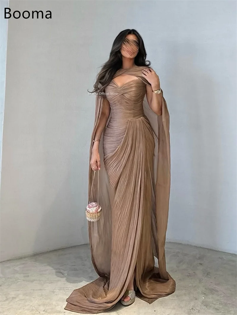Booma Meerjungfrau, seitlich geteilt, glänzend, für Damen, Abschlussball, formelle Kleider für Damen, Falten-Abendkleid, ärmellos, einfach, individuell gestaltet, 2025,