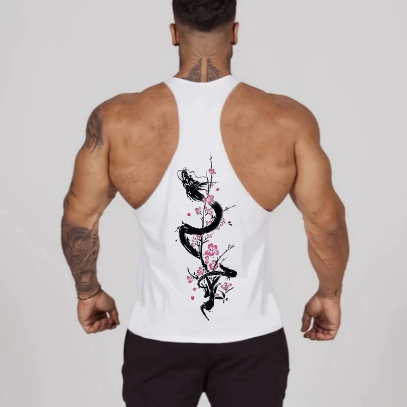 

Gym Fitness Men's Tank Vest – Bodybuilding Stringer Singlet, Wrinkle-Resistant Cotton Shirt for Gym & Streetwear Style Sessions