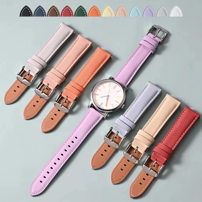 

18mm 20mm 22mm Quick Release Vintage Cowhide Leather Watch Strap Replacement for Universal Waterproof Watch Band Bracelet