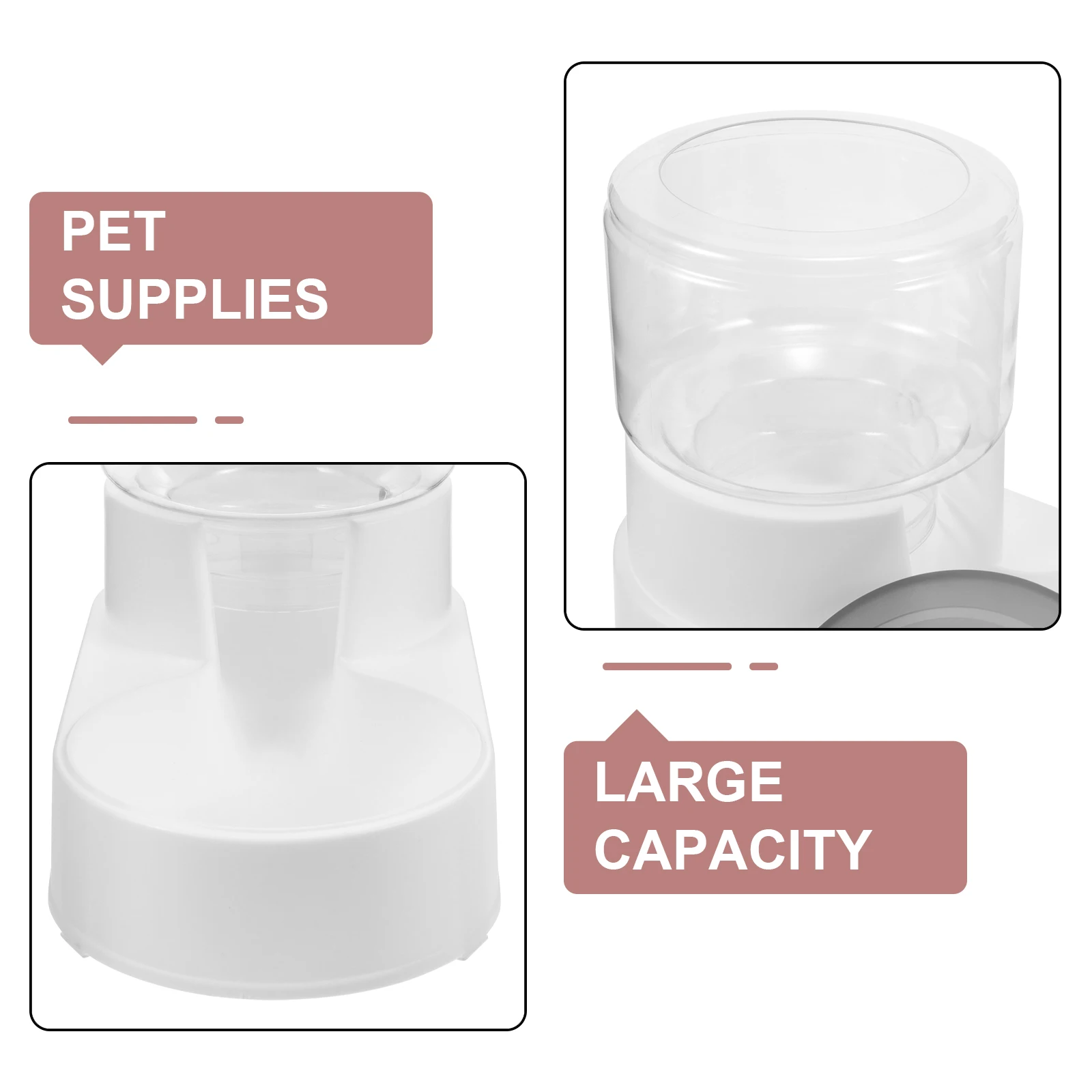 

Pet Feeder Automatic Cat Dog Food Dispenser Plastic Gentle Gray Pressure Resistant Easy Clean Long Lasting Compact Size Simple