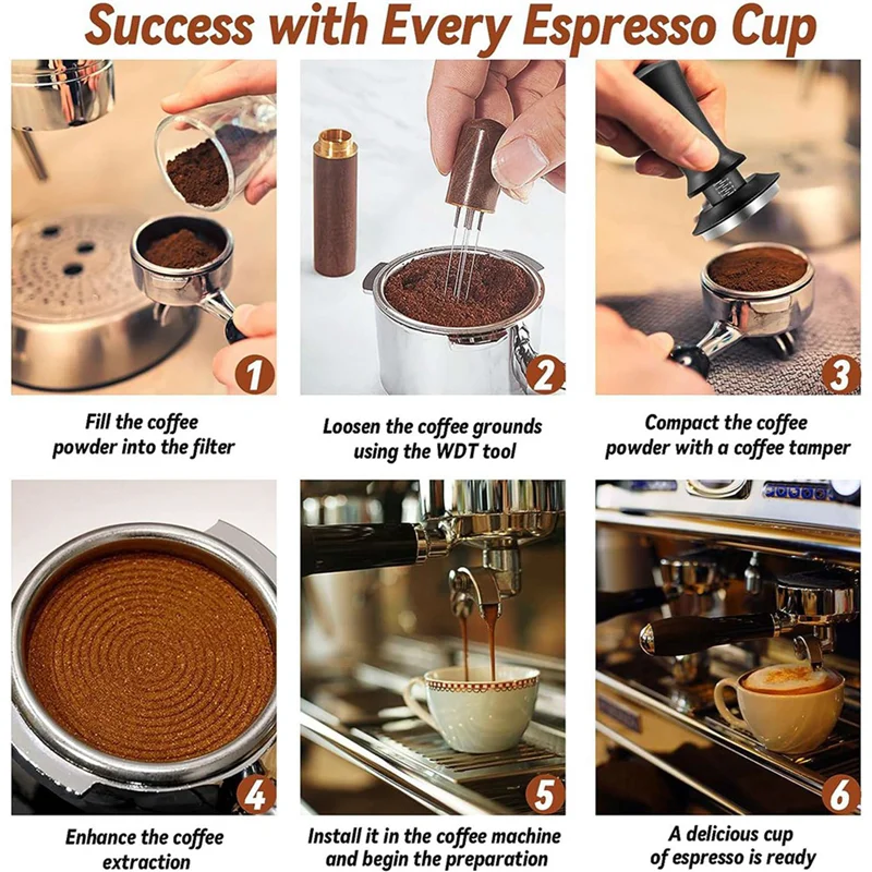 

A7THK-2X Coffee Espresso Tamper 51Mm With WDT Tool Calibrated Spring Loaded, With Silicone Mat, For Espresso Coffee Machine