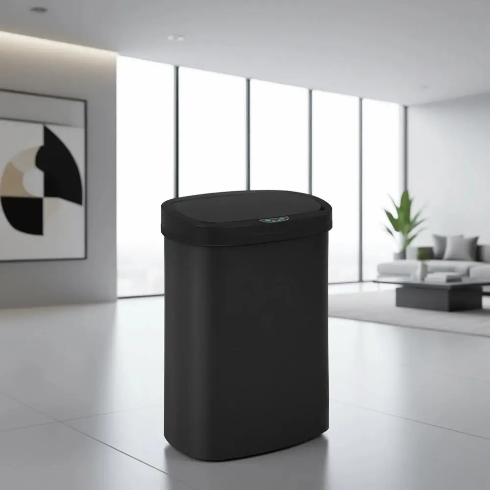 

13 Gallon Automatic Touchless Trash Bin with Odor Control - Sleek Oval Design for Kitchen, Bathroom, Office