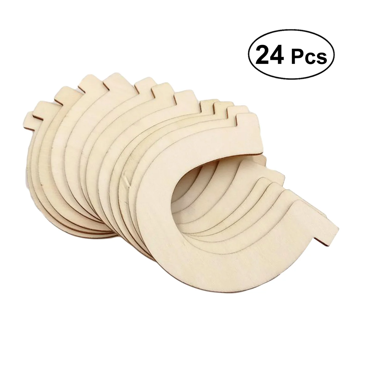 

24PCS DIY Wooden Large Unpainted Cut Horseshoe Unfinished Wood Cutouts Horseshoe Natural Chip to Paint or Decorate Size- 83*91MM