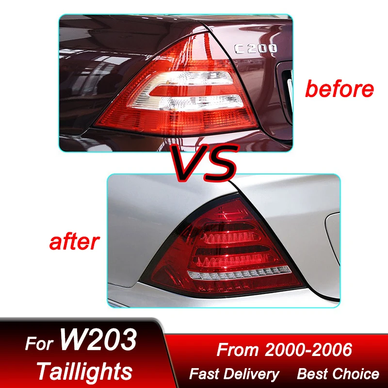 Hot Car Led Tail Lights For Mercedes-Benz C Class W203 00-06 new style full LED Dynamic Turn Signal Light Tail Lamp Assembly