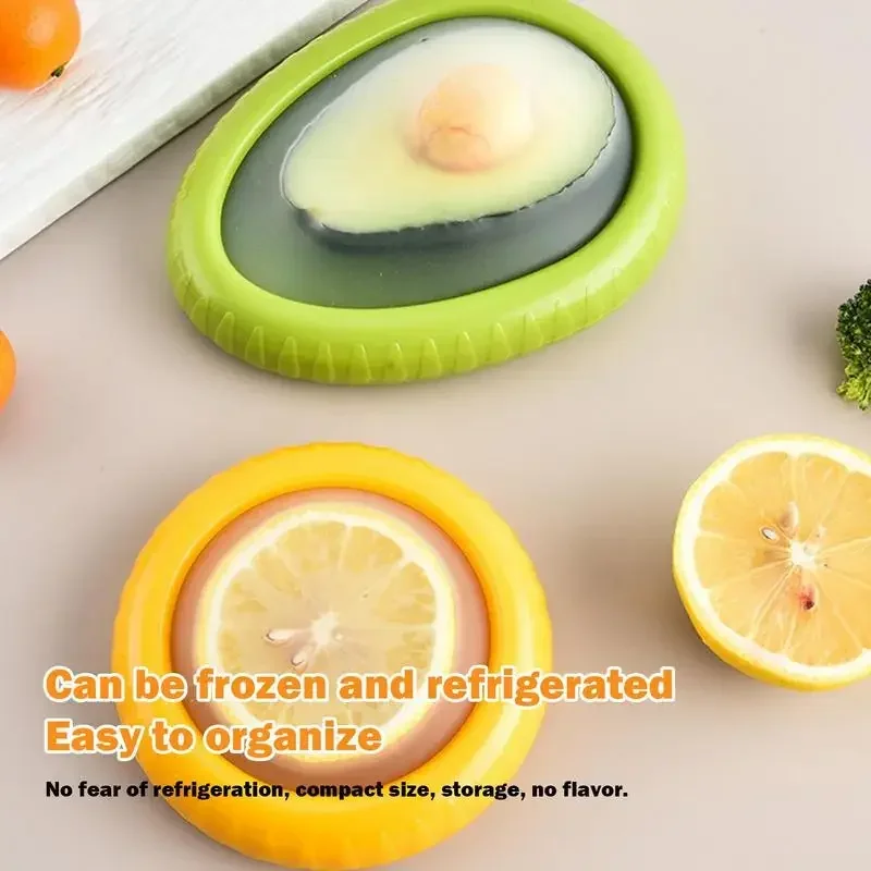 4Pcs/set Silicone Fruit Storage Box Refrigerator Mini Avocado Onion Sealed Film Food Storage Box For Keep Fresh Vegetable Fruit