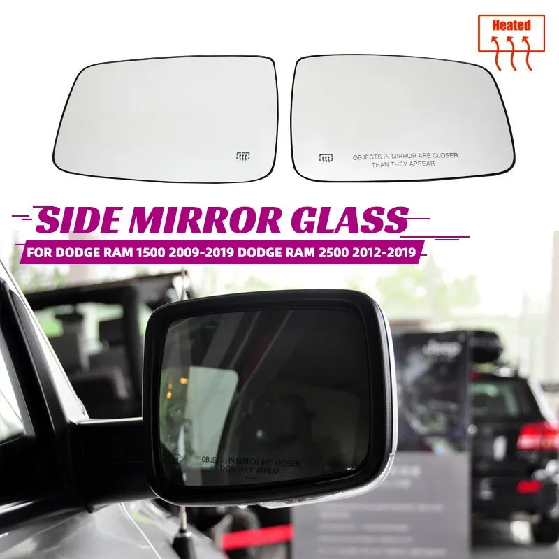 Excellent Side View Rearview Heated Replacement Mirror Glass For Dodge Ram 1500 2500 2010-2019 Car Accessories