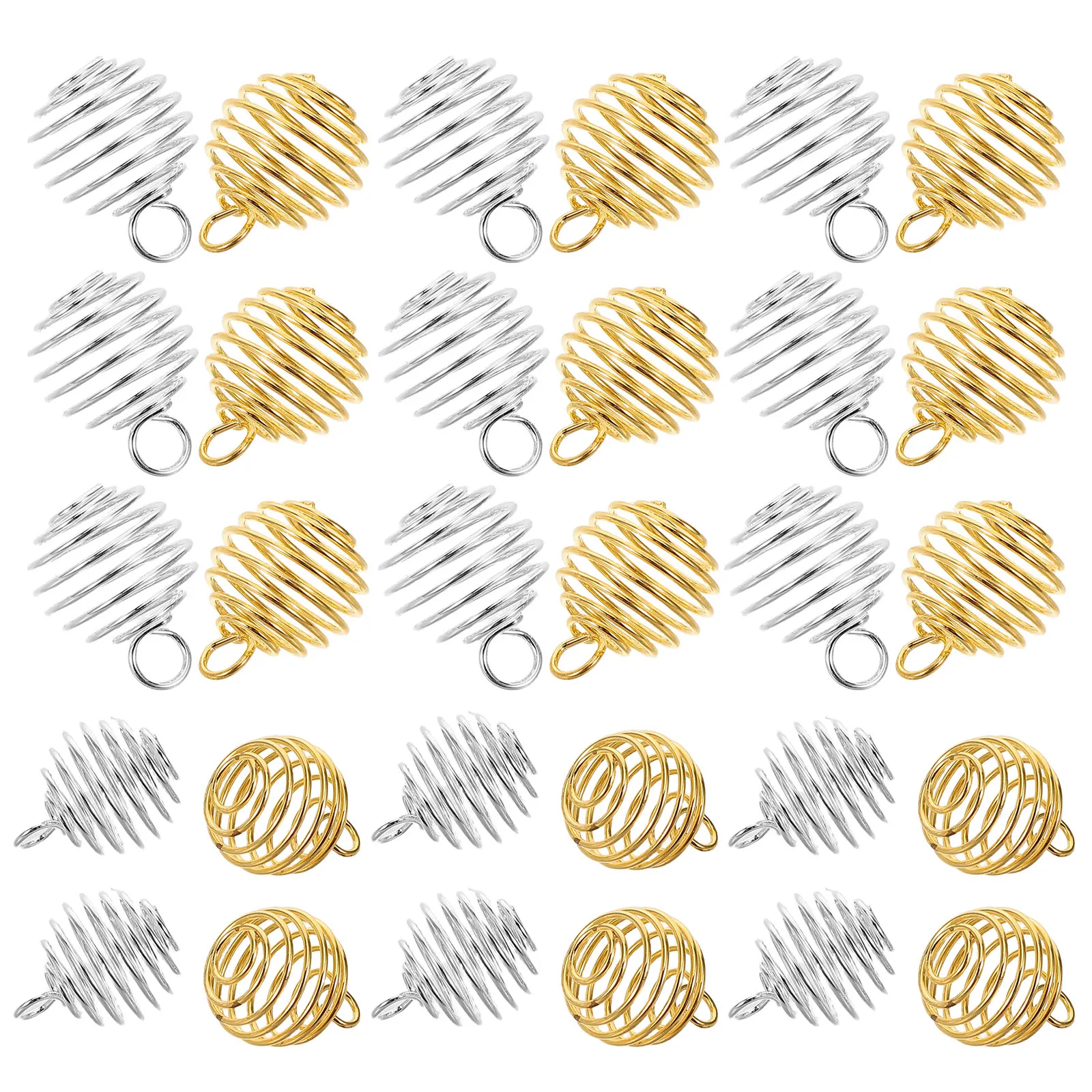 

40pcs Spring Ball 15Mm Hollow Jewelry Making For Bracelets Necklaces Mini Iron Pendant Diy Connector For Bracelet Making Dangle