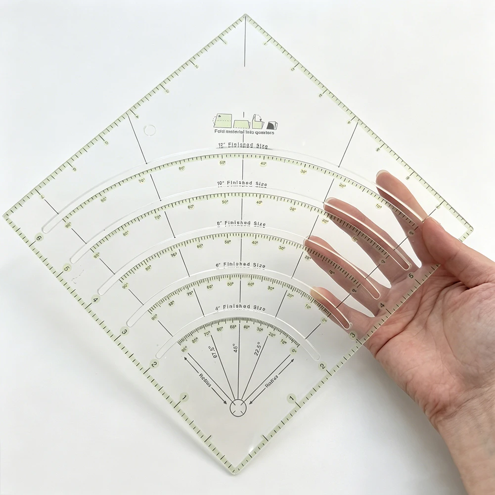 E9 Quilting Sewing Ruler Clear Acrylic Square Templates Precision Ruler DIY Fabric Cutting Patchwork Tools Supplies Accessories