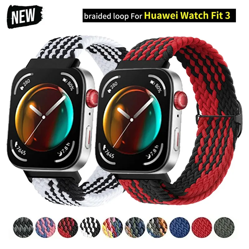 Nylon band for HUAWEI watch fit3 sport strap watchband accessories braided solo loop correa bracelet for HUAWEI fit3 new band