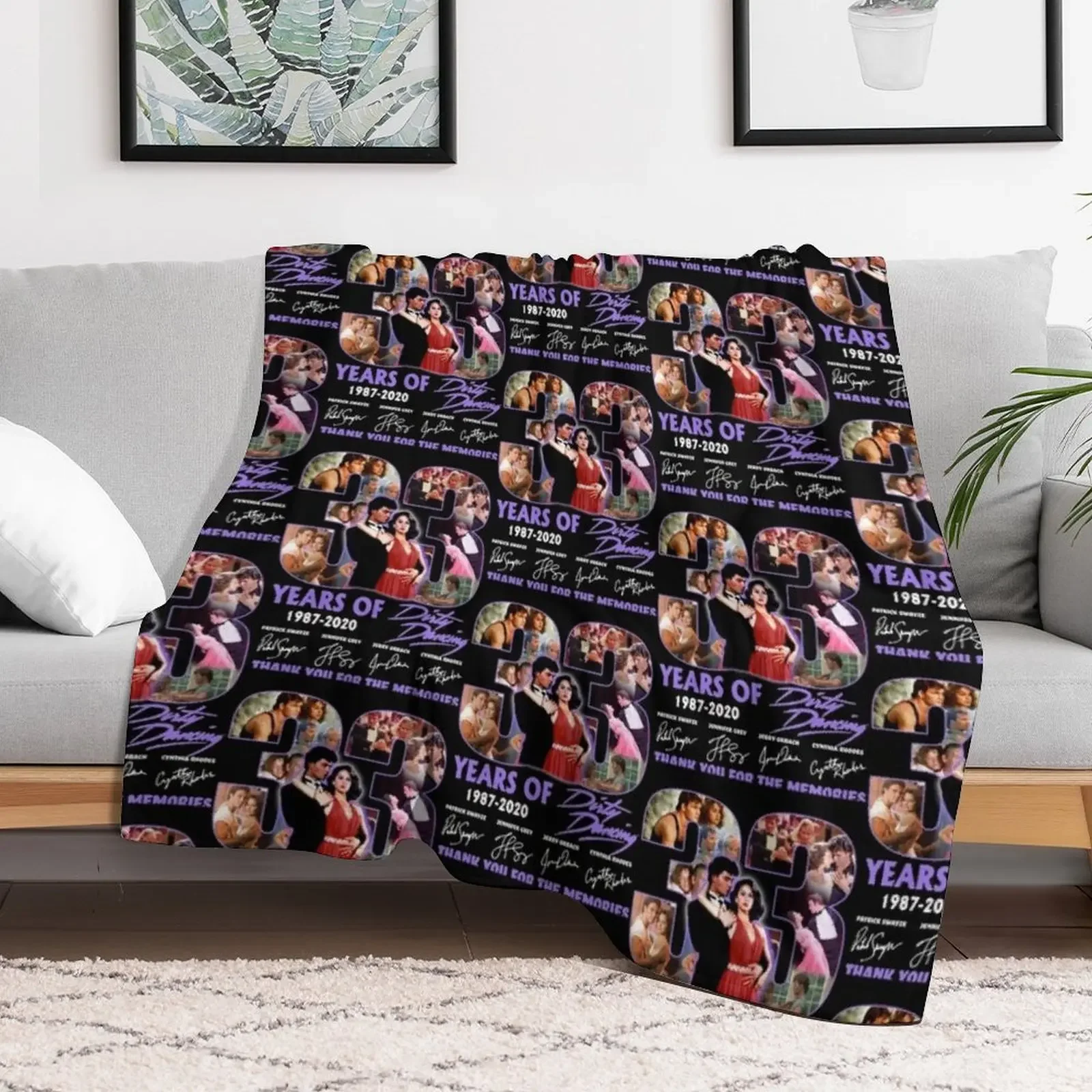 33 Years Of 1987 2020 Dirty Dancing Thank You For The Memories Signatures Throw Blanket Soft Plaid anime Flannels Blankets