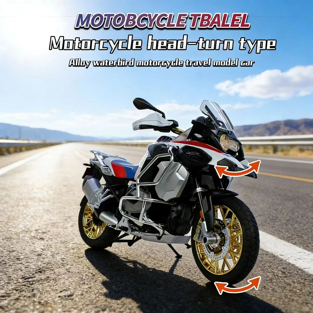 

Модель мотоцикла BMW R1250 GS ADV 1/6, литая под давлением, с подсветкой, для коллекционирования, детская игрушка, подарок