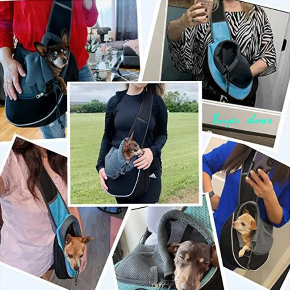 Pet Carrying Bag Sling Carrier Bag Portable Comfortable Breathable Hand Free Shoulder Crossbody Bag Outdoor Pet Cat Handbag