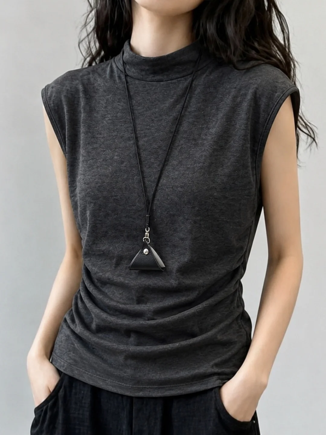 

Fashionable Slim Fit Half High Collar Vest Soft Elegant Knitted Top Sleeveless Summer Layering Trendy Versatile Women's Inner...