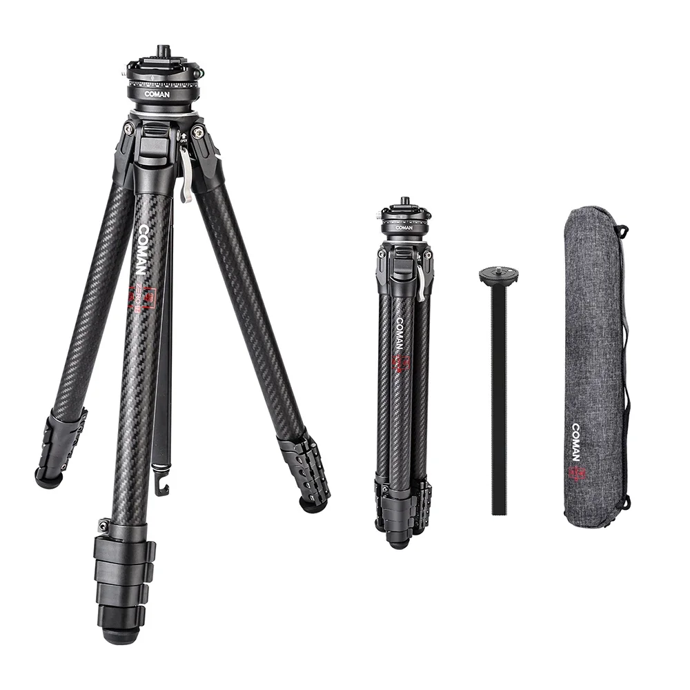 

Coman Zero F38 Carbon Fiber Tripod For Dslr Camera Lightweight Outdoor Travel Tripod Monopod With F38 Quick Release Ball Head