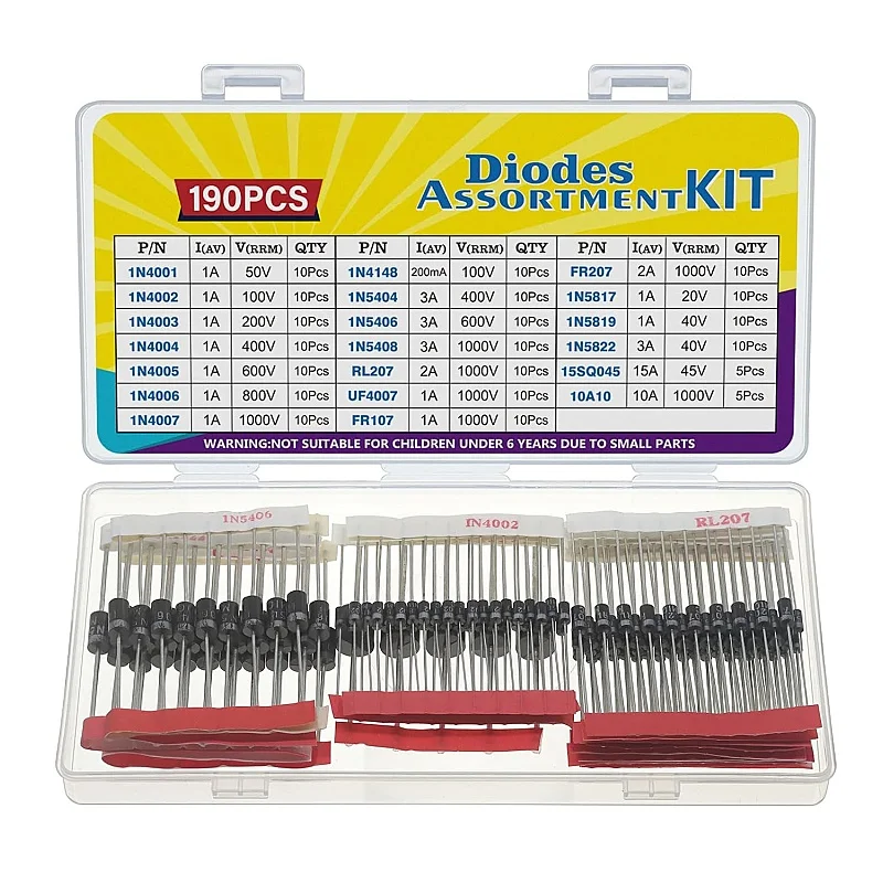 Diode Kit 20Values Rectifier Schottky Assortment 1N4007 1N4148 1N5408 1N5819 10A15SQ045 Electronic Parts